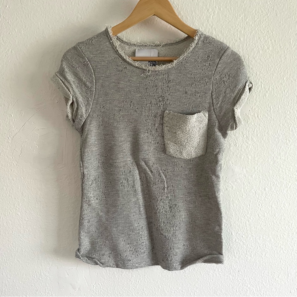 Anine Bing Terry Distressed Sweatshirt Tee
